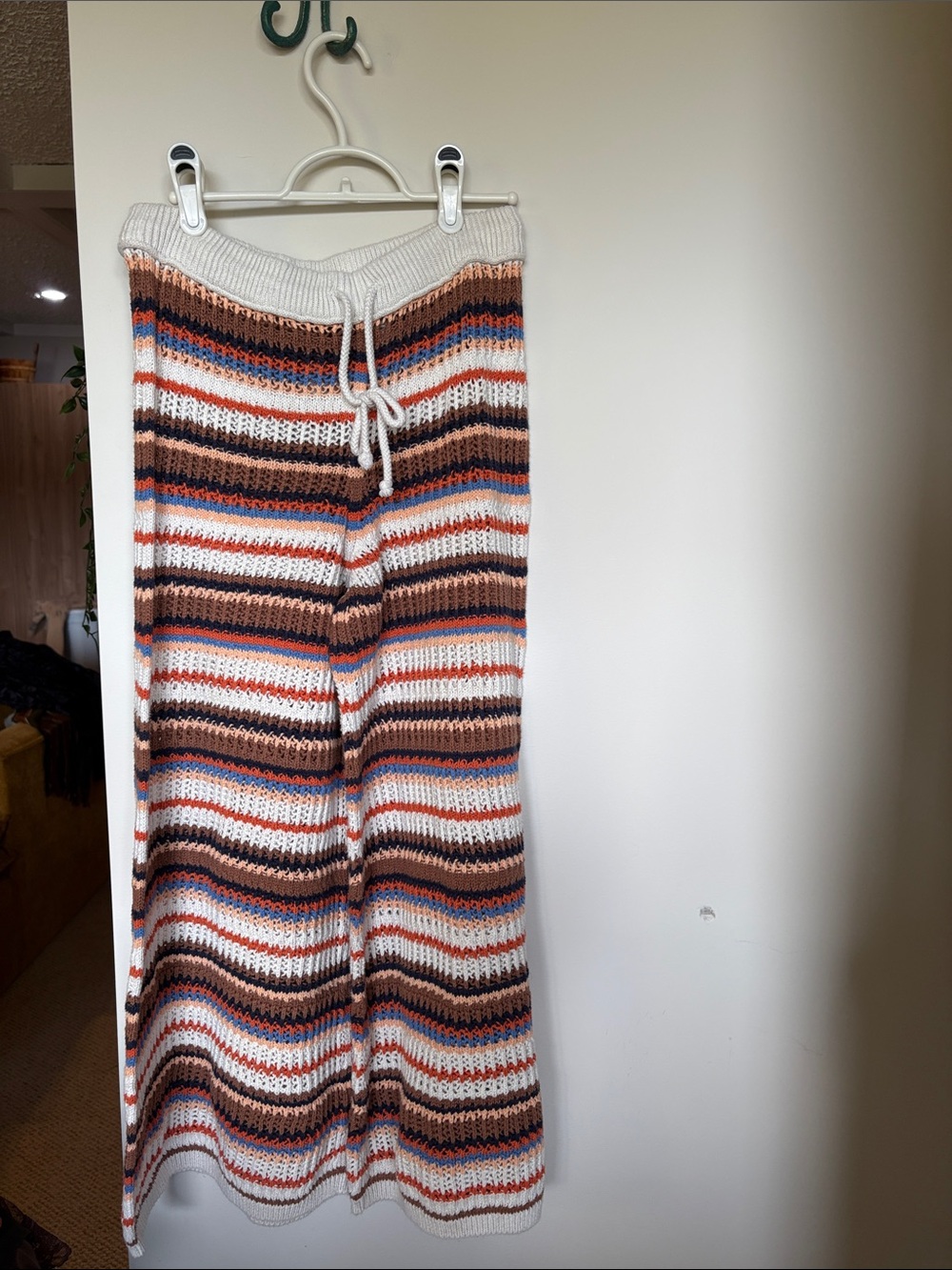 Aerie Crochet Striped Wide-Leg Pants – Medium Short